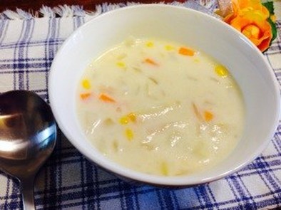 野菜ゴロゴロ牛乳スープの写真