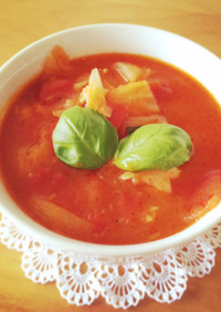 トマトと白菜の食べるスープ♪