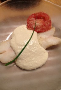 カレイのクールブイヨン・豆腐ソース