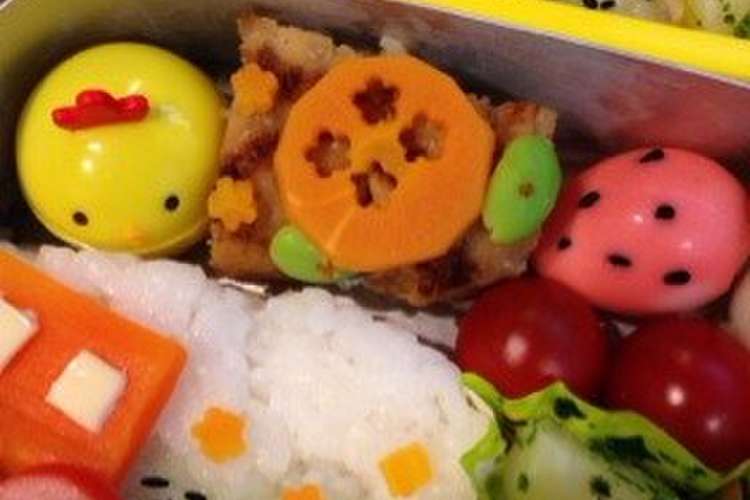 簡単キャラ弁 あじさいにんじん レシピ 作り方 By ちょこたちょこた クックパッド