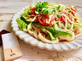 暑い日に♥5分で出来ます♥サラダうどん