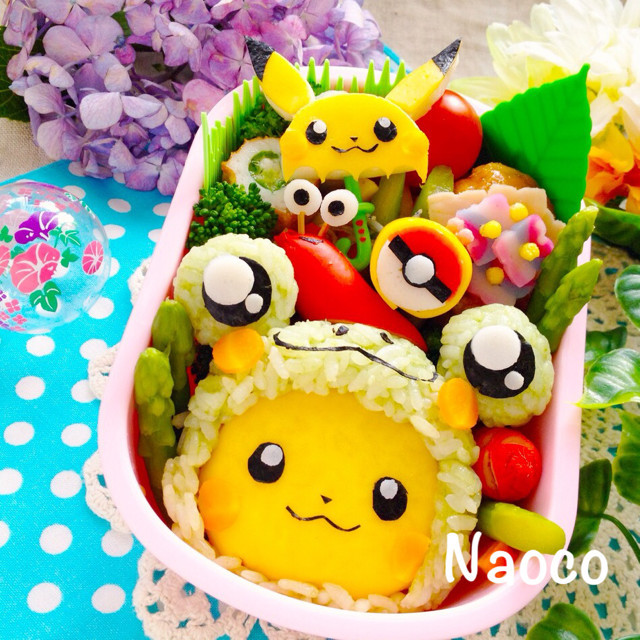 キャラ弁 かえるピカチュウ 梅雨弁 レシピ 作り方 By Naocoisa クックパッド 簡単おいしいみんなのレシピが360万品