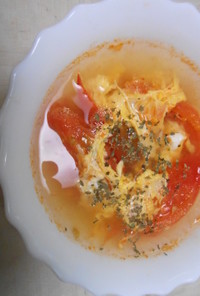 トマトの丸鶏がらスープ玉子入り