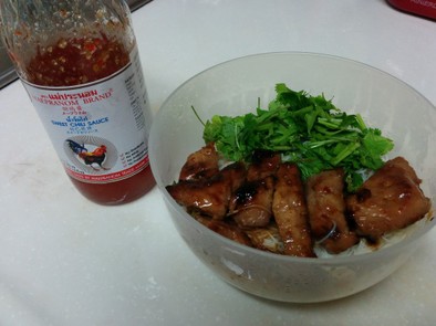 ベトナム麺と豚の甘辛アジアン　の写真