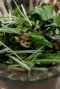 ミョウガと水菜のチョレギ風サラダ
