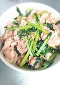 豚肉と小松菜のガリバタ醤油