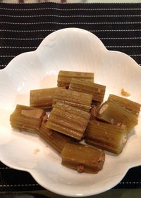 秋田蕗の挽肉詰め生姜煮