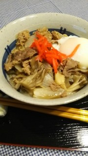 家の牛丼!舞茸♪の写真