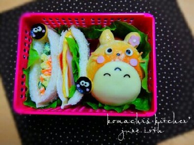 幼稚園 お弁当♡サンドイッチ トトロの写真