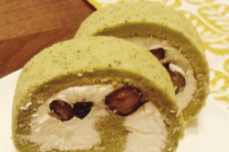 簡単 しっとり抹茶黒豆ロールケーキ レシピ 作り方 By P Kuci クックパッド 簡単おいしいみんなのレシピが356万品