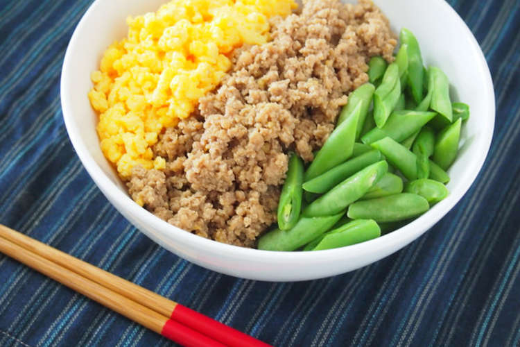 絶品鶏そぼろ 三色丼 レシピ 作り方 By 上海ばにぃ クックパッド 簡単おいしいみんなのレシピが361万品