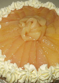桃のケーキ(基本のしっかりスポンジ) 