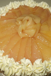 桃のケーキ(基本のしっかりスポンジ) 