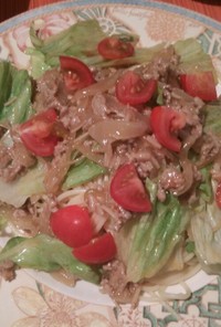簡単 ひき肉と野菜の冷製パスタ