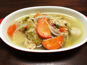 コンソメいらず☆しらすとツナの野菜スープ