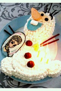 アナと雪の女王♡オラフケーキ♡