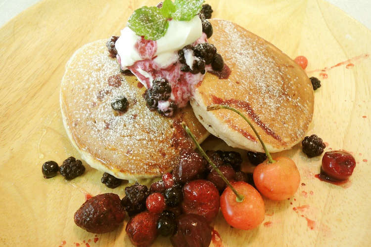 クリームチーズ Mixベリーのパンケーキ レシピ 作り方 By 九州パンケーキ クックパッド