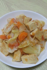 高野豆腐とキャベツのトマト煮