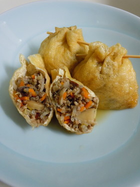 合挽き肉と野菜の巾着煮