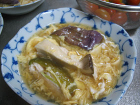 夏野菜の挟みあんかけ