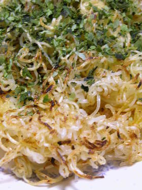 残ったソーメンで、焼きソーメン