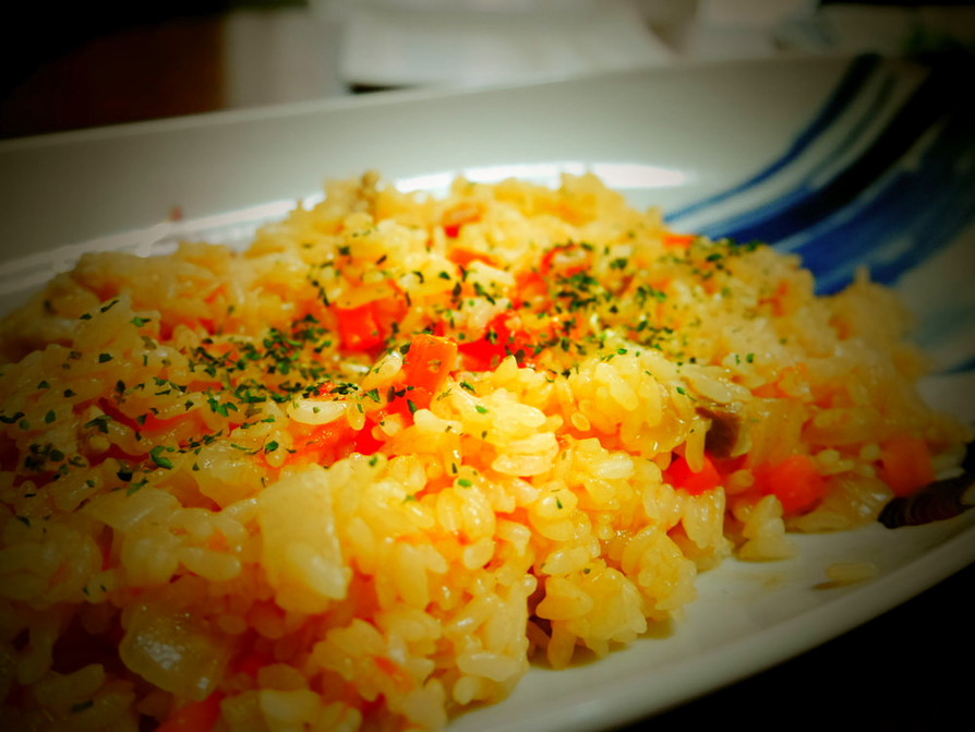 夏野菜トマトの炊き込みご飯♪トマトライスの画像