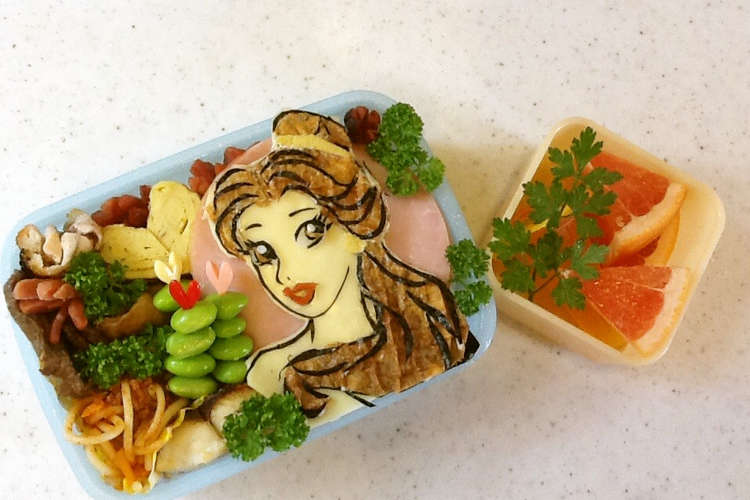 ディズニープリンセスのベルのキャラ弁 レシピ 作り方 By あそりママ クックパッド 簡単おいしいみんなのレシピが358万品