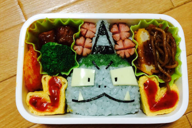 キャラ弁 おじゃる丸のアオベエ レシピ 作り方 By Keisaaan クックパッド 簡単おいしいみんなのレシピが356万品
