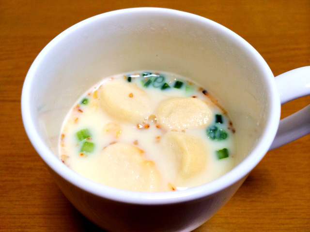 レンジで簡単豆乳スープの画像