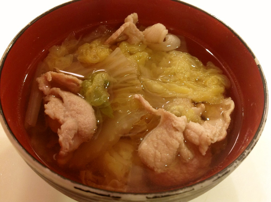 旨味たっぷり白菜と豚肉☆癒しの和風スープの画像