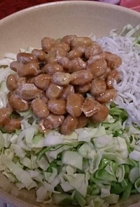 炭水化物抜きdiet 納豆ｷｬﾍﾞﾂ丼