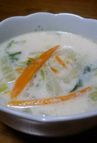 中華風白菜の豆乳クリームスープ