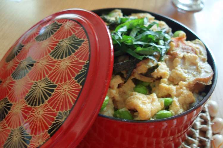 手抜き 弁当no 2ホタテと枝豆の玉子丼 レシピ 作り方 By ププレハワイカイルア クックパッド 簡単おいしいみんなのレシピが355万品