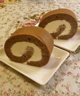 糖質制限!大豆粉ココアロールケーキ