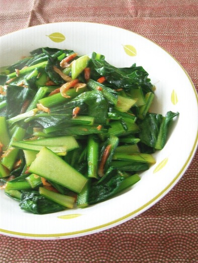小松菜と干しえびの中華風炒めの写真