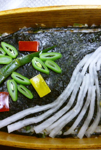 玄米混ぜ寿司の七夕飾り弁当