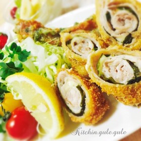 豚薄切り肉と青じそチーズのフライ