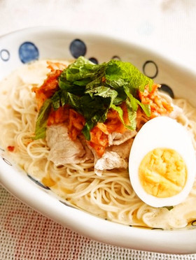 豆乳スイチリ豚キムチそうめん♪