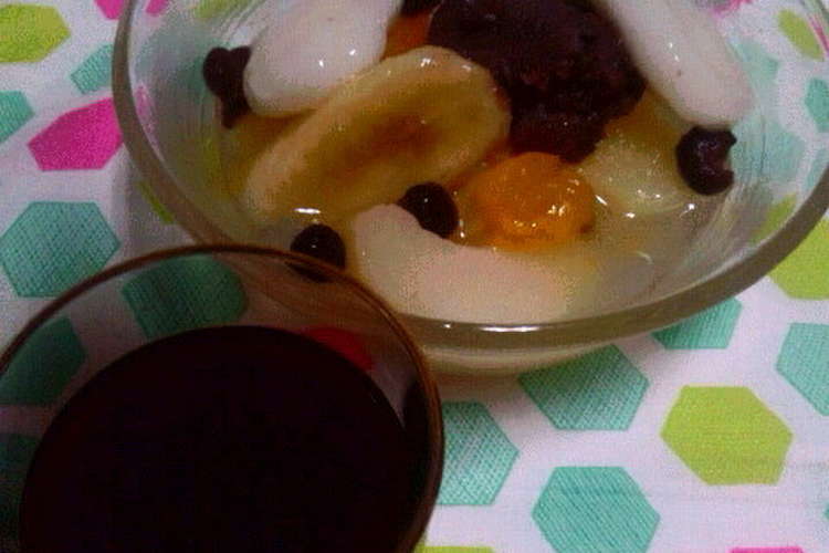 調理室ヨリ 本格 白玉フルーツ黒蜜がけ レシピ 作り方 By ふーみんbaba クックパッド 簡単おいしいみんなのレシピが359万品