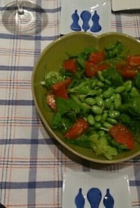枝豆タップリクレソンとトマトのサラダ