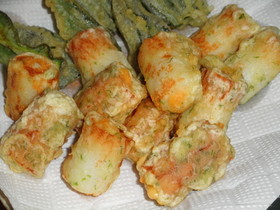 チーズ入りちくわの磯部揚げ