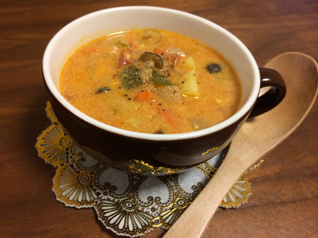 食べるスープ＊豆乳トマトカレースープの画像