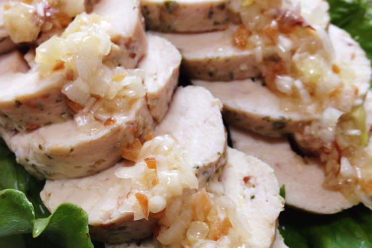 簡単 ネギ塩だれで食べる鶏胸肉のハム レシピ 作り方 By Rryykk クックパッド 簡単おいしいみんなのレシピが360万品