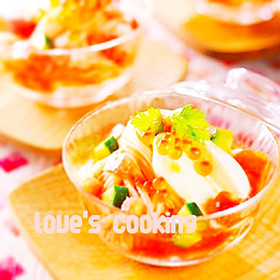七夕祝い☆トマトとチーズの冷製そうめん
