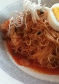 韓国料理 素麺で簡単！キムチビビングクス