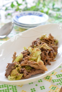 牛肉とレタスの簡単中華炒め✿胡麻風味♪