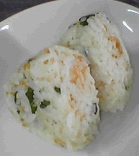 なめたけのおにぎり。