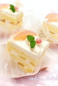 桃のショートケーキ♡