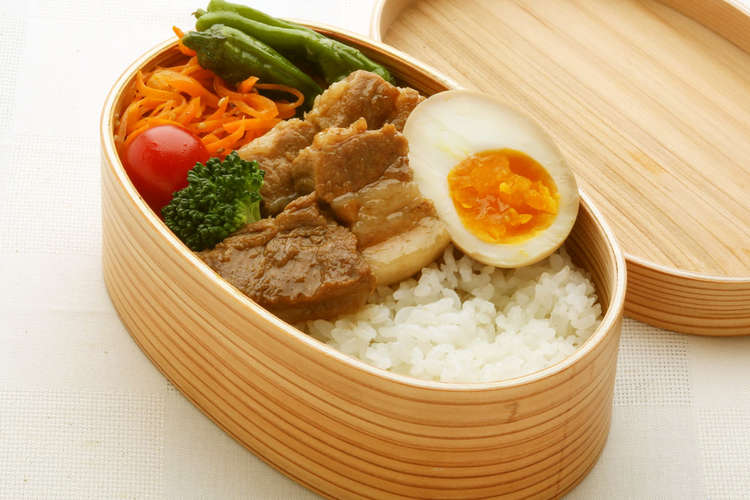 豚角煮弁当 めんみ使用 レシピ 作り方 By キッコーマンつゆ クックパッド