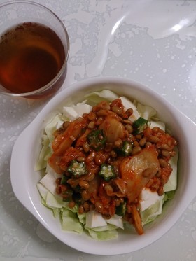 キムチ納豆腐キャベツ☆ダイエット&便秘に